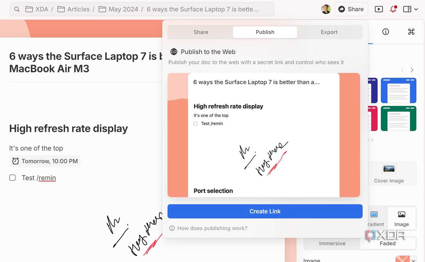 A screenshot showing craft sharing tools