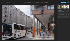 Screenshot of the Photos app after applying a blur effect to the background of an image
