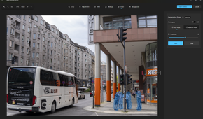 Screenshot of the Photos app using the erase feature to remove unwanted objects