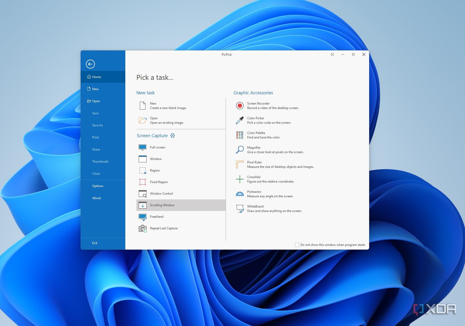image showing the picpick main menu