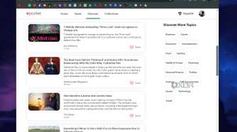 Chrome screenshot that shows the Discover page in the Pocket web app