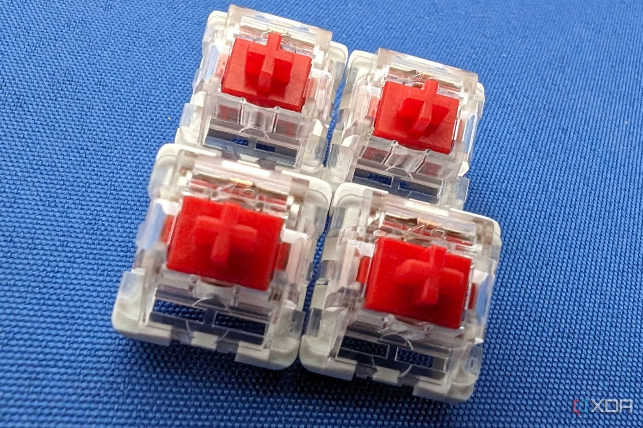 rk red switches on table