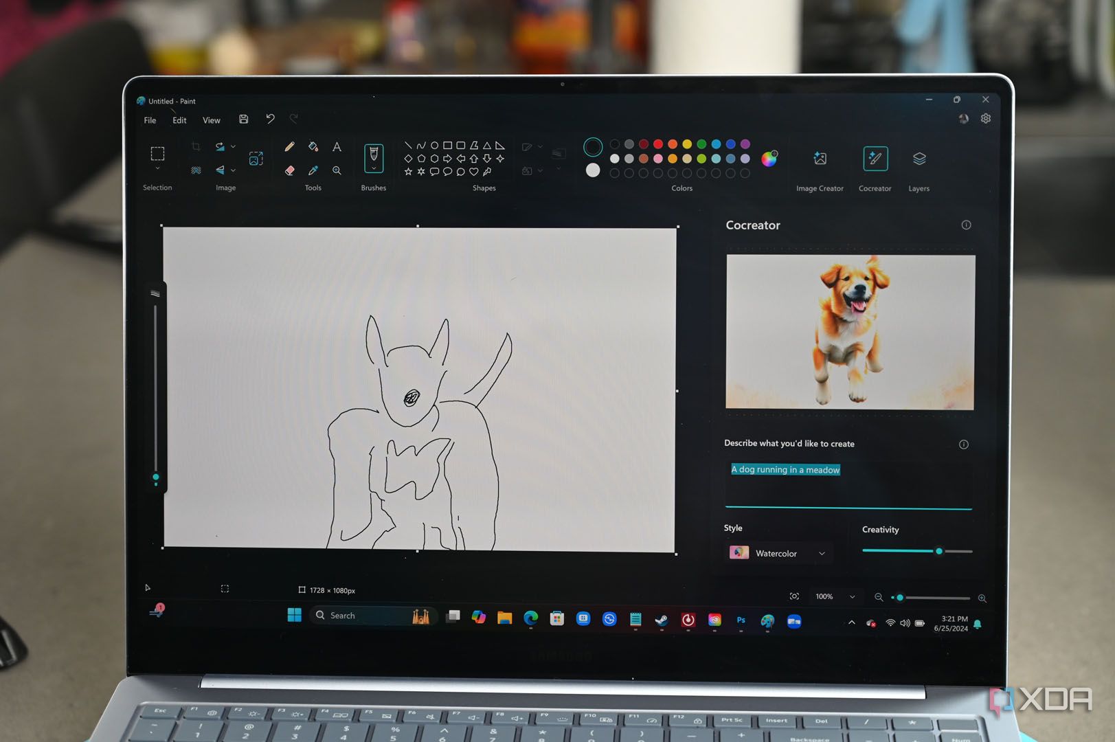 Co-creator AI feature on Samsung Galaxy Book 4 Edge