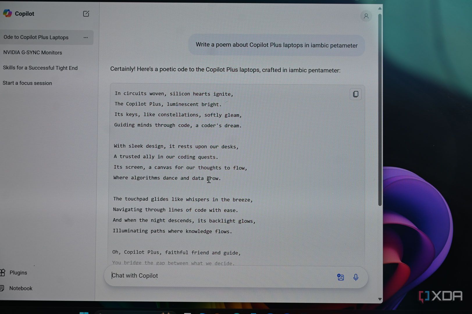 Poem created by Microsoft Copilot on Samsung Galaxy Book 4 Edge