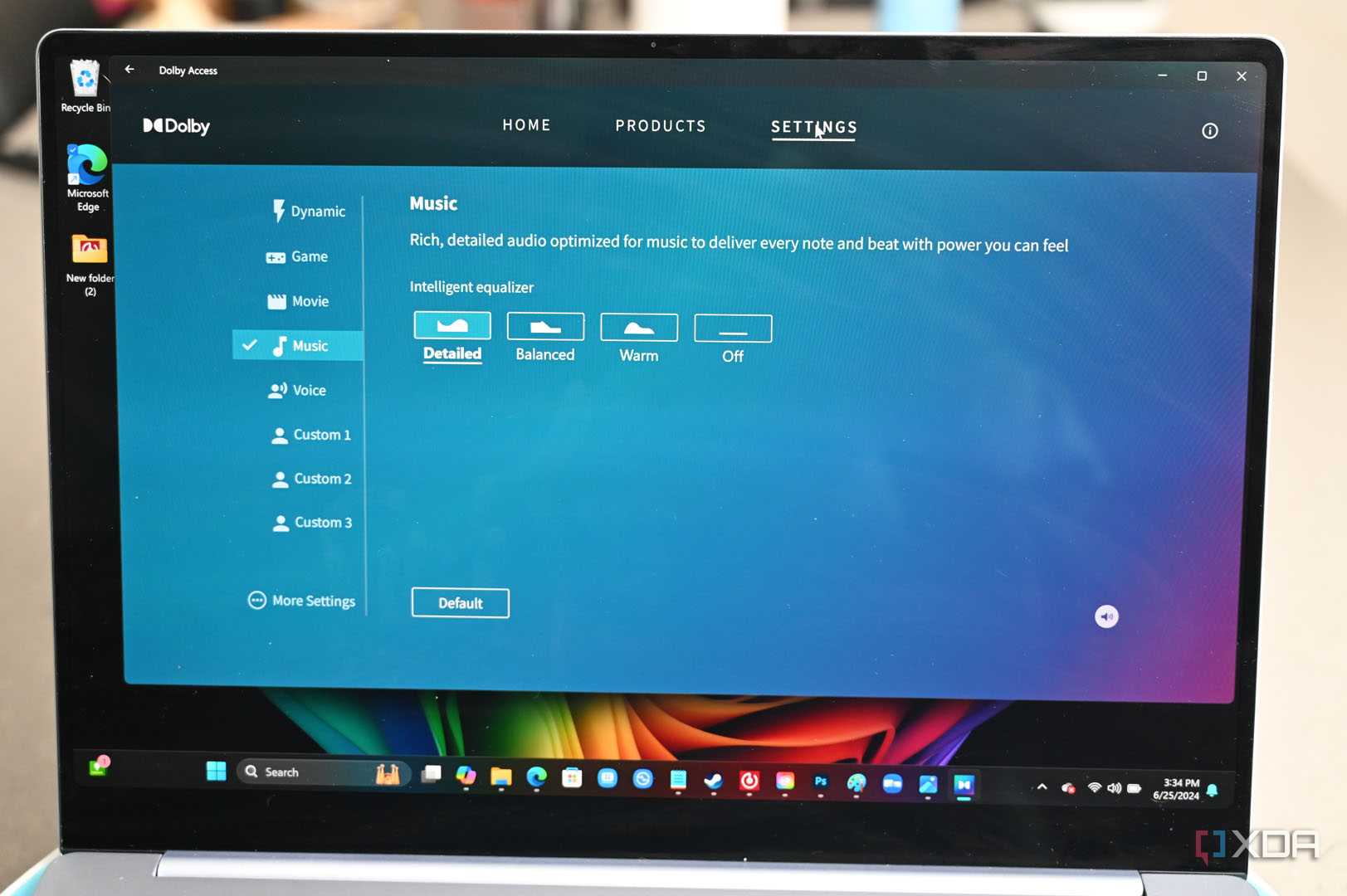 Dolby Access app on Samsung Galaxy Book 4 Edge