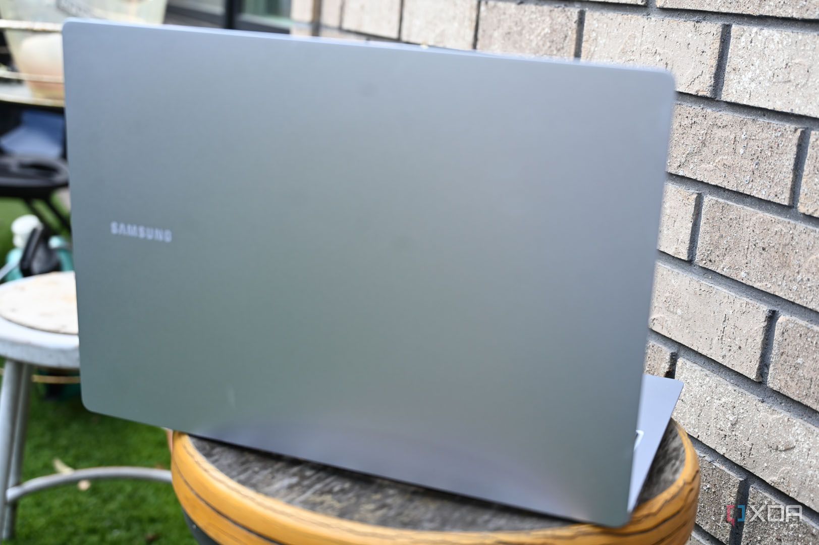Samsung Galaxy Book 4 Edge with open lid shot from the side