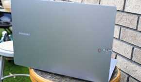 Samsung Galaxy Book 4 Edge with open lid shot from the side