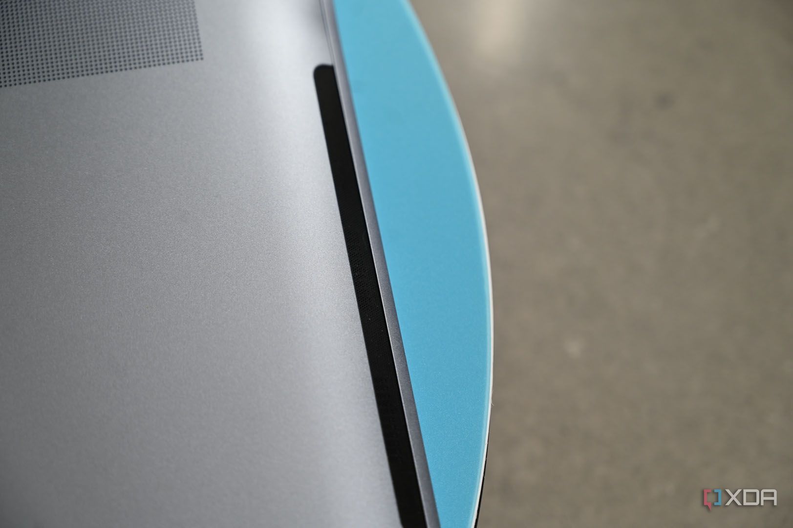 Close up shot of Samsung Galaxy Book 4 Edge's speaker