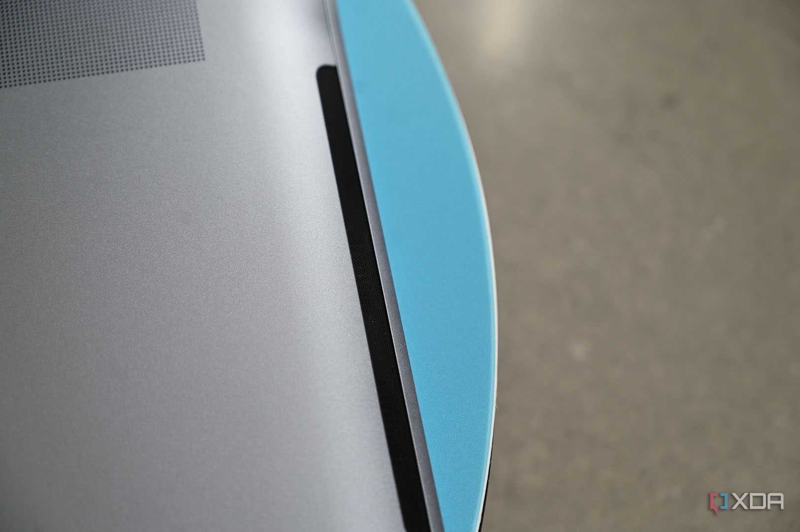 Close up shot of Samsung Galaxy Book 4 Edge's speaker