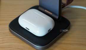 The The Satechi Wireless Foldable Charger base charging AirPods.