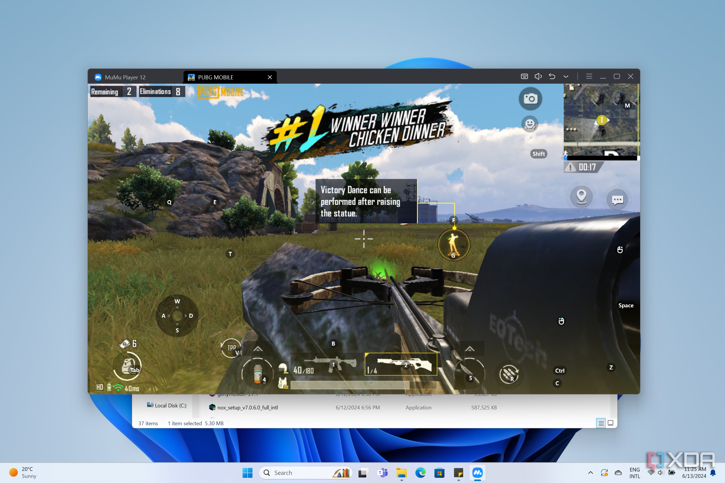 Screenshot of MuMu Player running PUBG Mobile