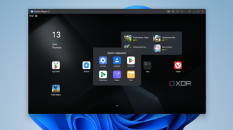 Screenshot of MuMu Player running showing the home page with an open folder