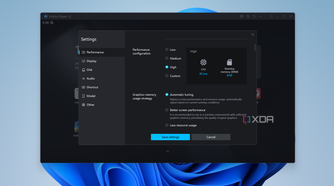 Screenshot of MuMu Player settings for performance