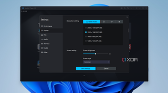 Screenshot of MuMu Player settings for resolution