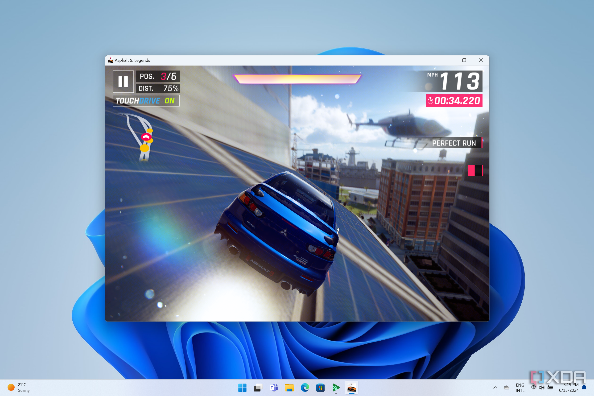 Screenshot of Google Play Games running Asphalt 9