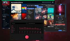 SignalRGB, Wallpaper Engine, and FxSound windows on a Windows desktop
