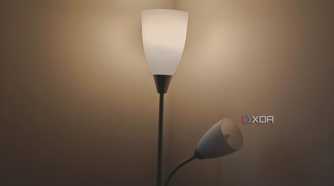 A image showing two smart light bulbs as a part of a corner lamp.