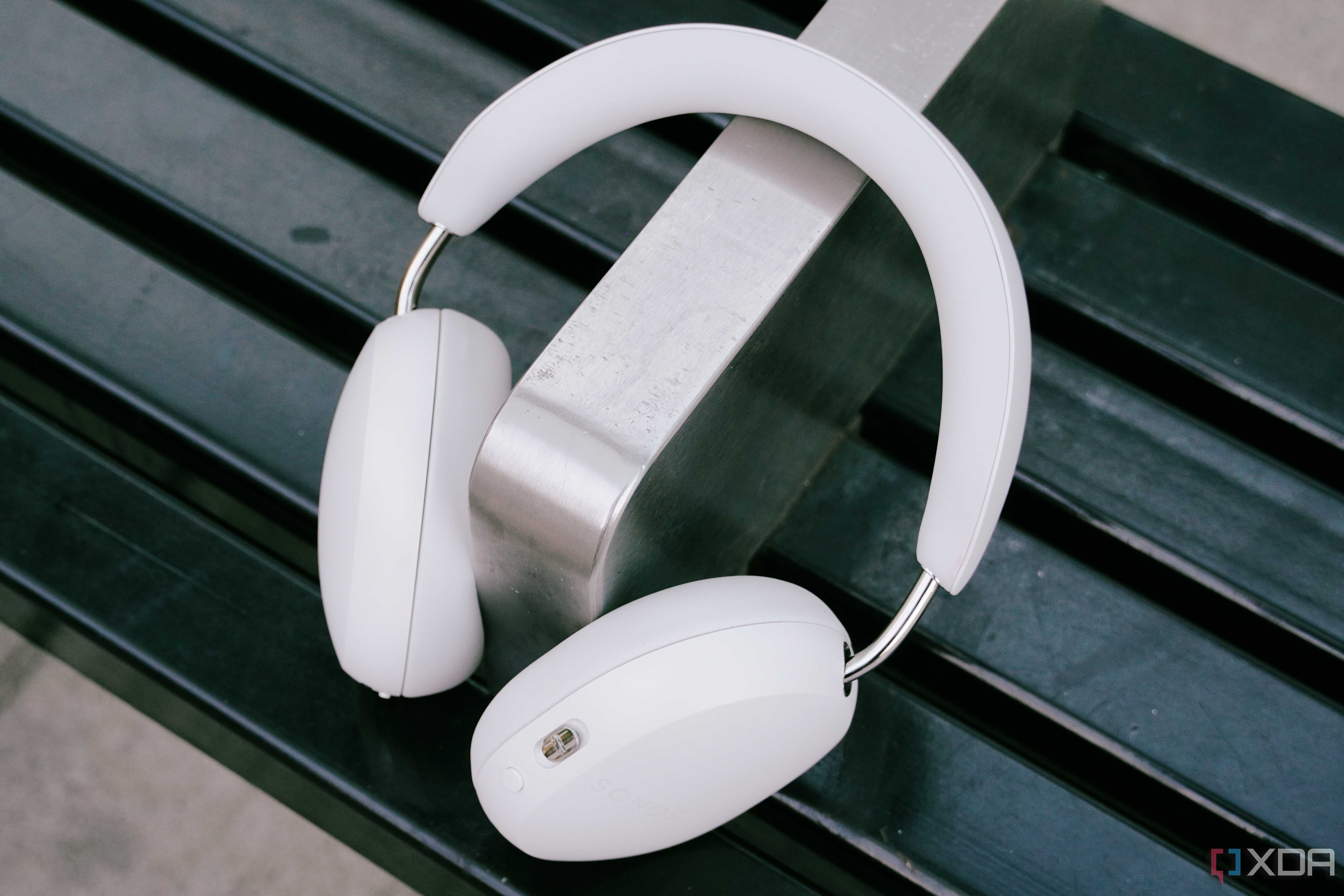 Sonos Ace on a bench.