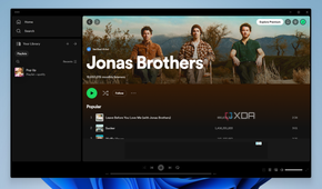 Jonas Brothers artist page in Spotify for Windows
