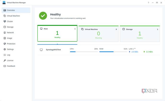 Synology Virtual Machine Manager dashboard