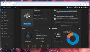 The TrueNAS Scale dashboard, with the OS running on an Aiffro K100 NAS