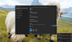 Screenshot of Twinkle Tray flyout with the settings window open