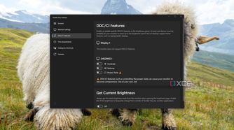 Screenshot of Twinkle Tray settings window showing DDC/CI features