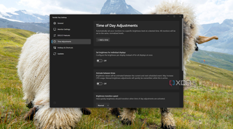 Screenshot of Twinkle Tray settings window showing time of day settings