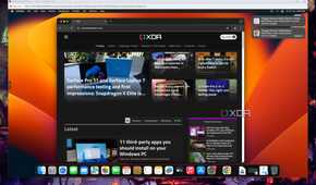 The default macOS Ventura desktop with XDA Developers open on a Chrome tab