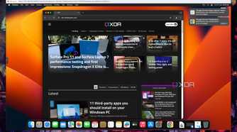 The default macOS Ventura desktop with XDA Developers open on a Chrome tab