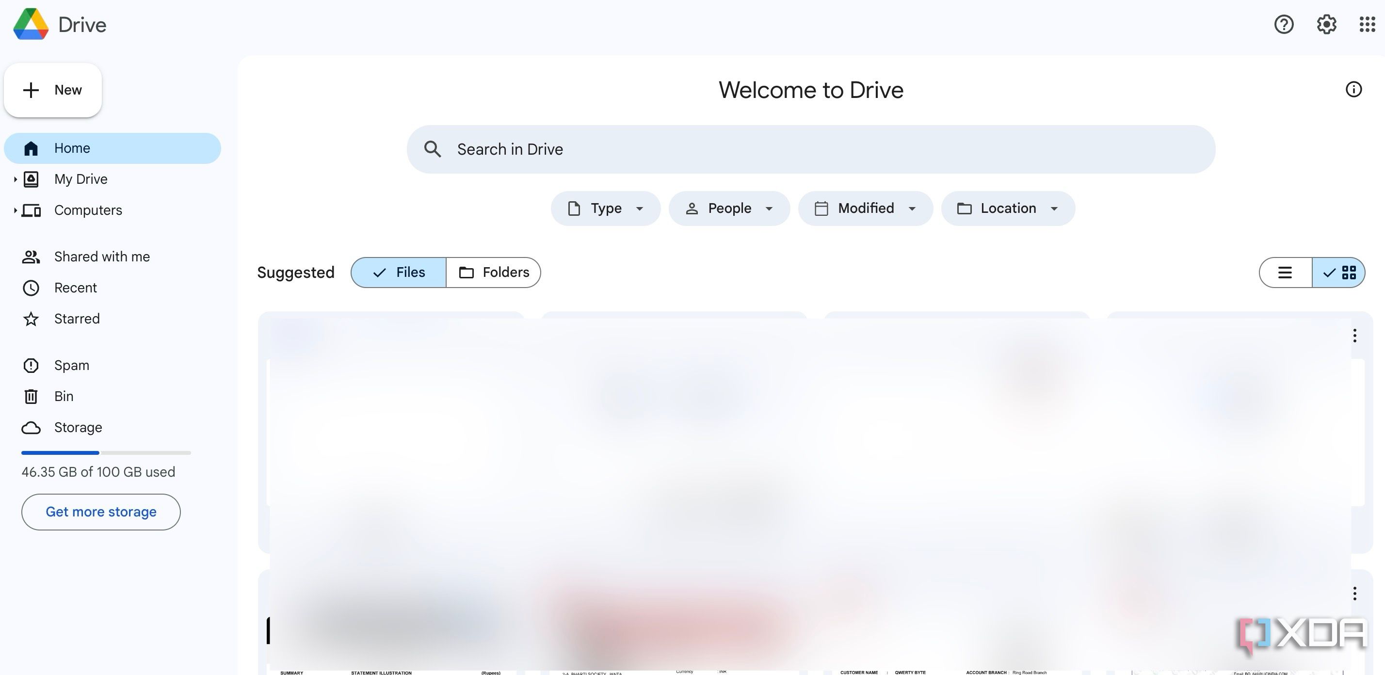Google Drive home