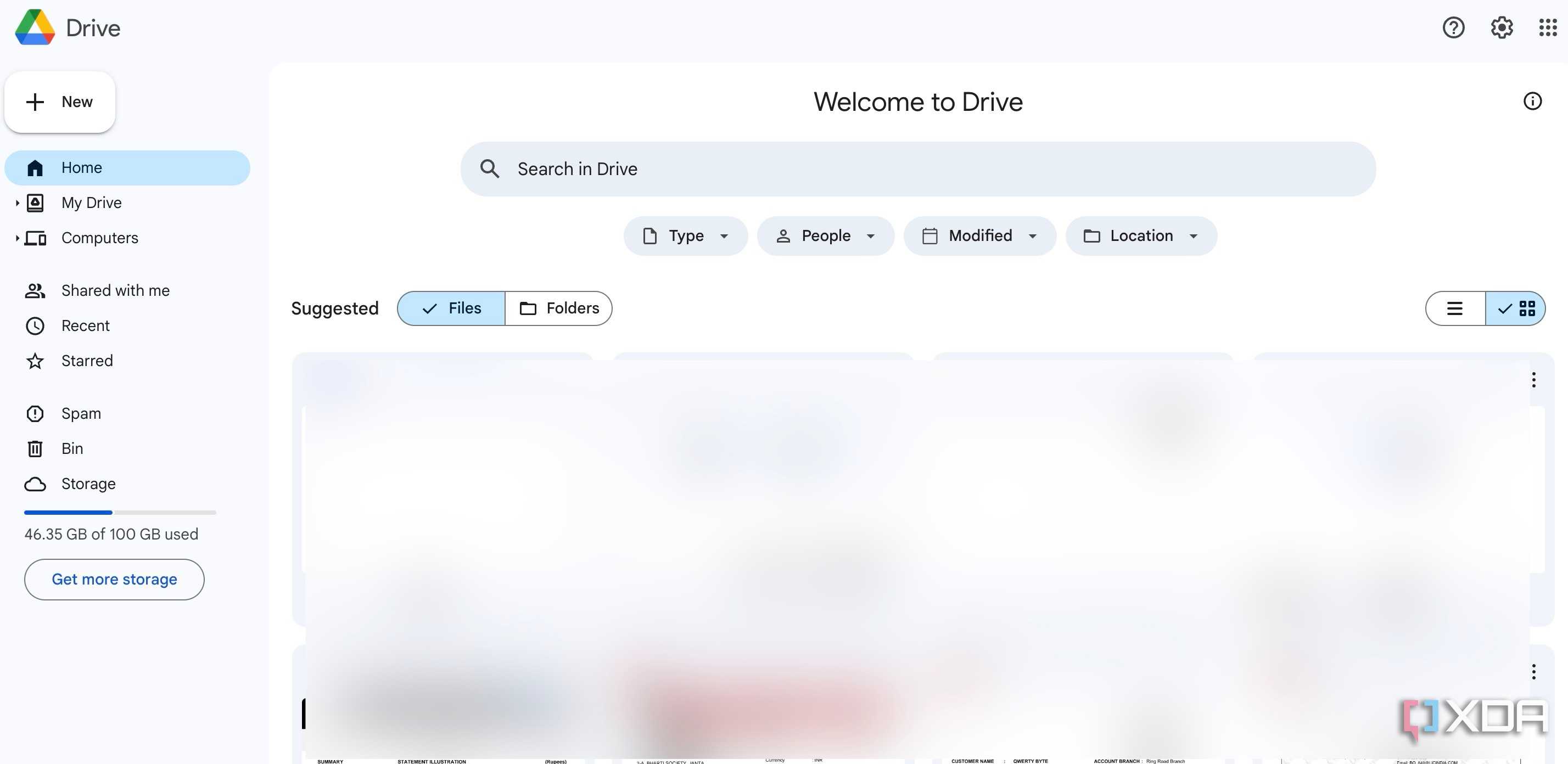 Google Drive home