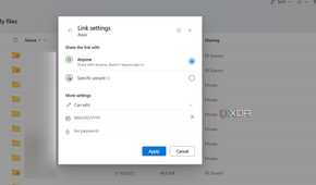 OneDrive link settings