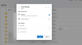 OneDrive link settings