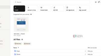 A screenshot showing Dropbox home