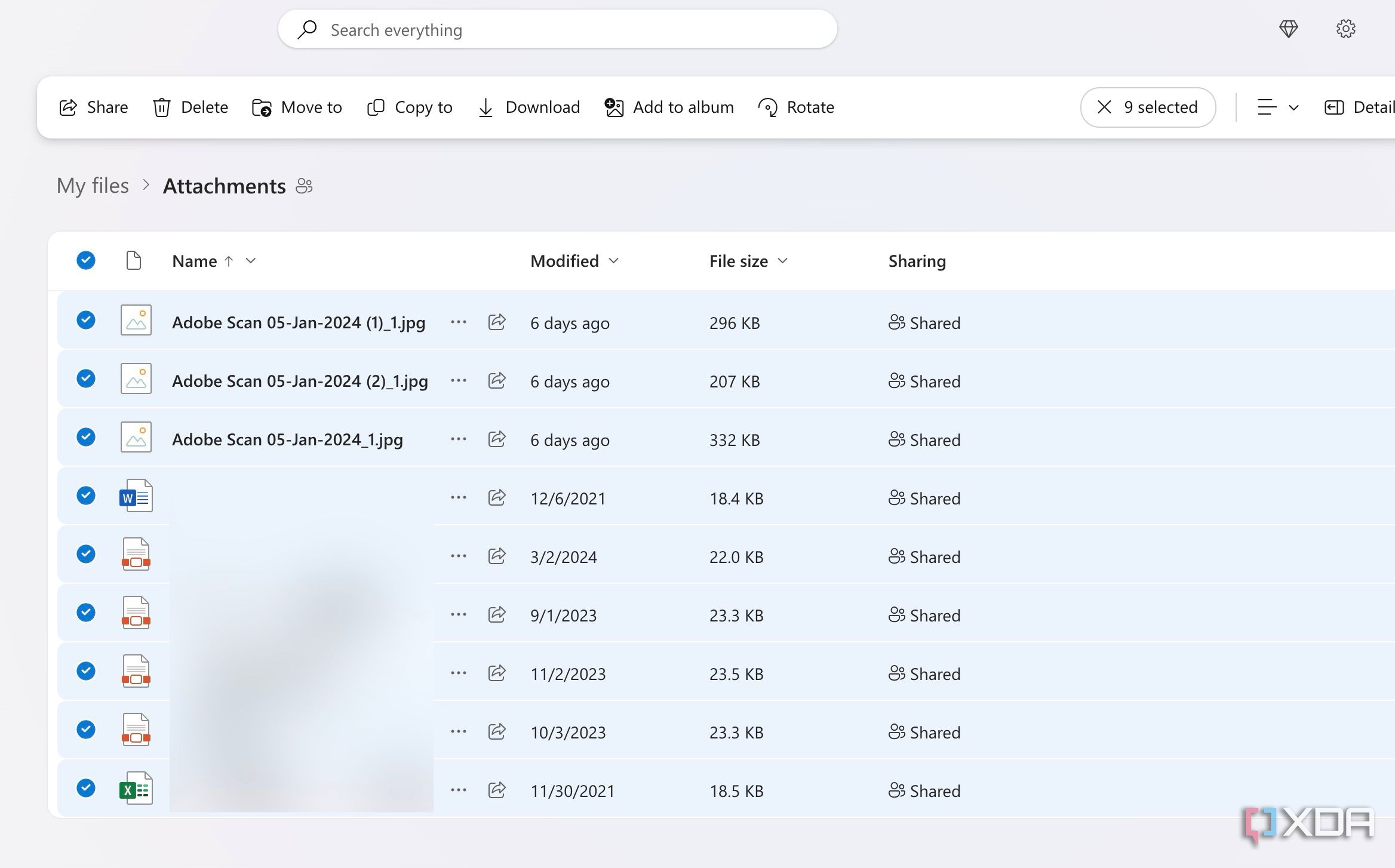 OneDrive files