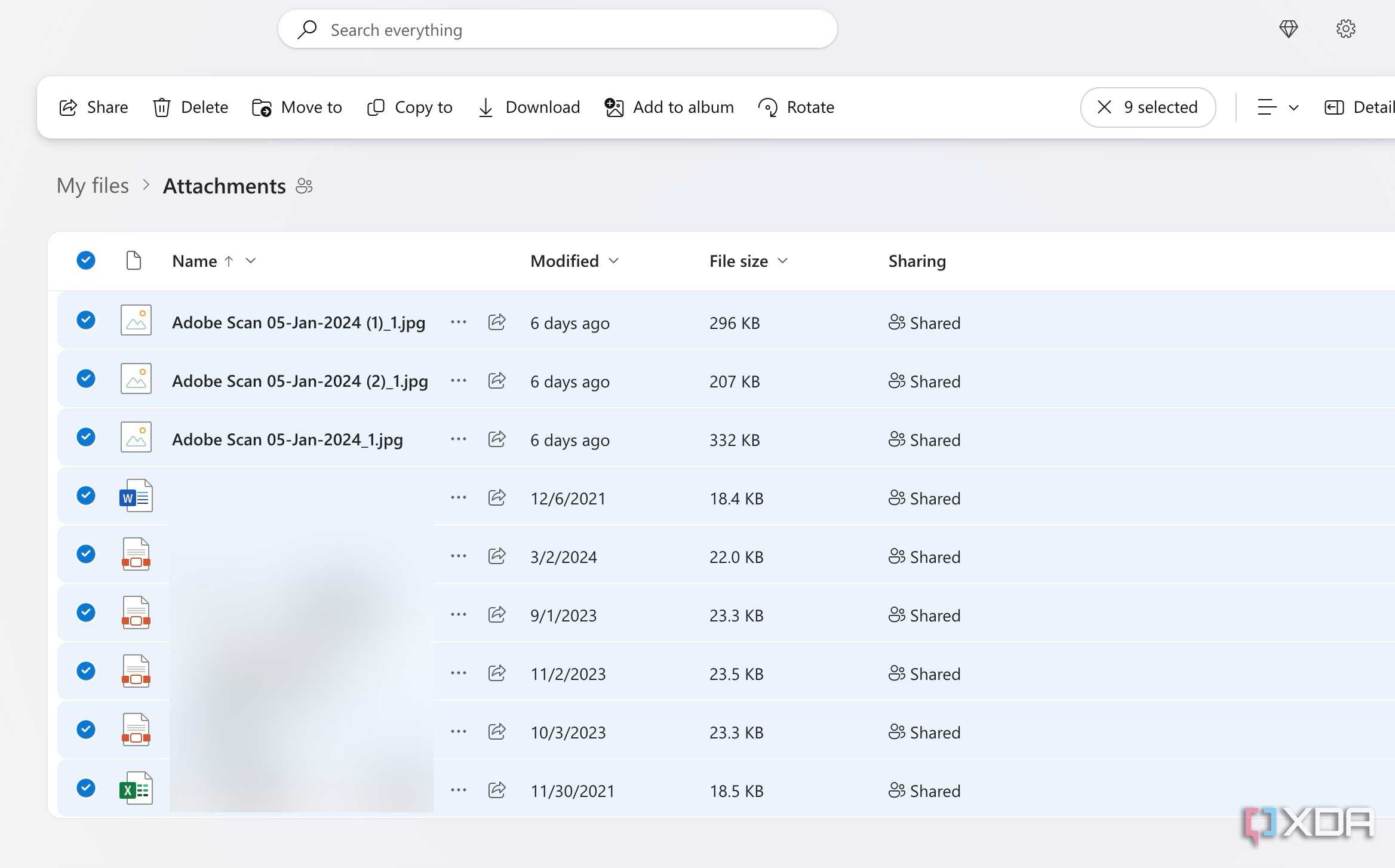 OneDrive files