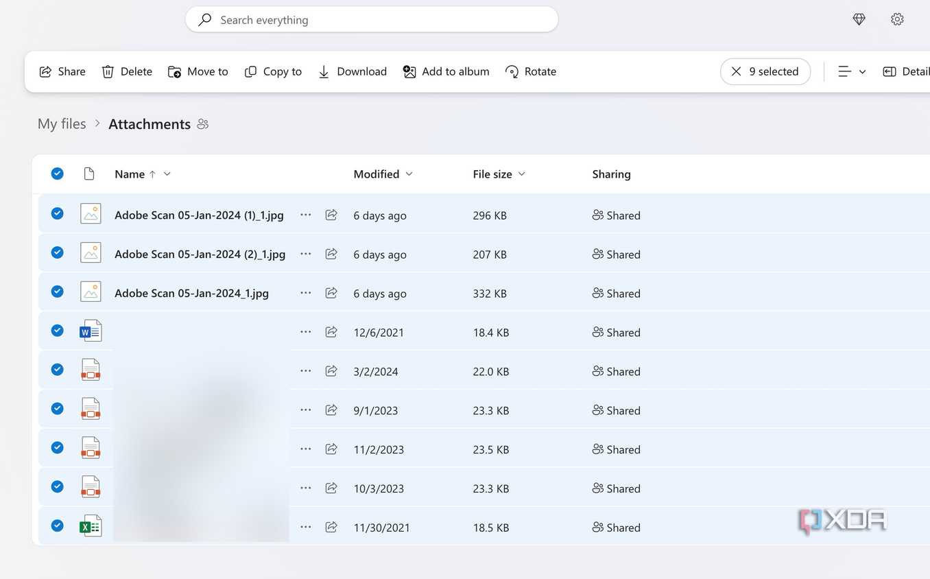 OneDrive files