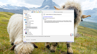 Screenshot of the Winaero Tweaker settings for enabling stickers on the desktop