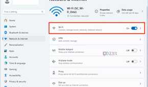 Windows 11 DNS settings, select Network & internet, then Wi-Fi without clicking the toggle