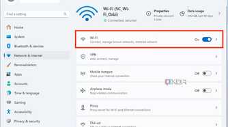 Windows 11 DNS settings, select Network & internet, then Wi-Fi without clicking the toggle