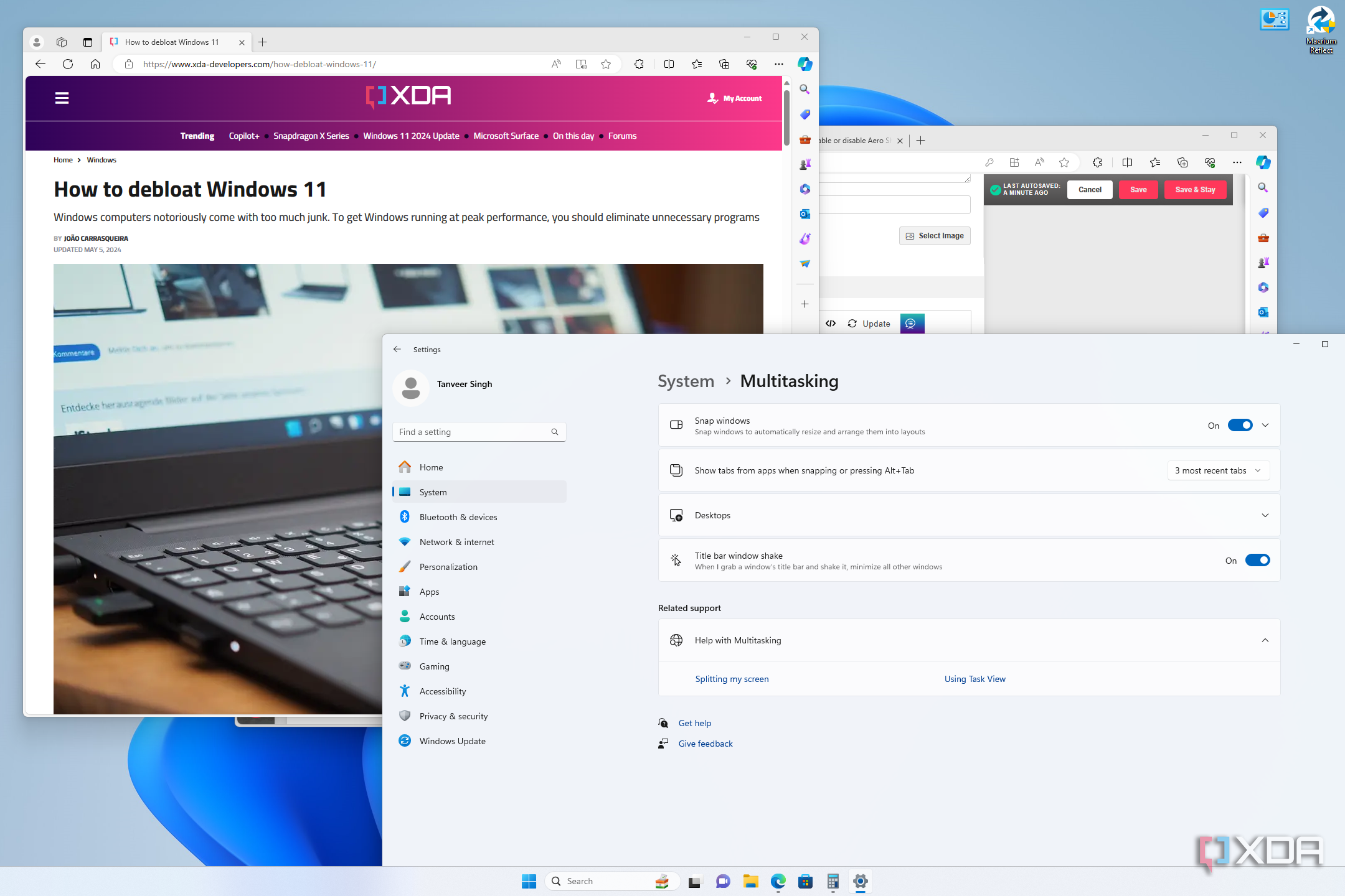Multiple windows open on Windows 11 desktop