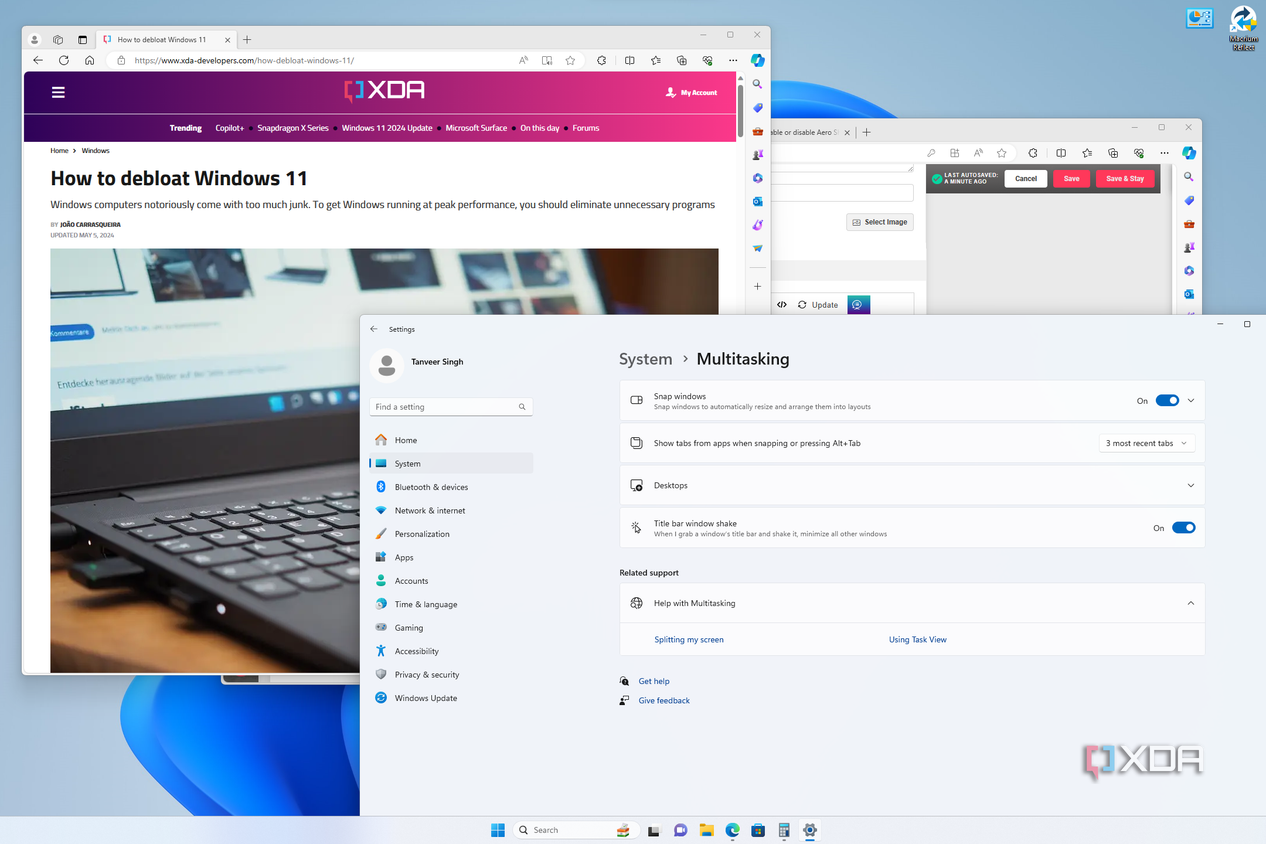 Multiple windows open on Windows 11 desktop