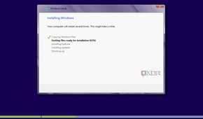 The Windows 8 installation screen