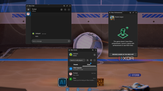 Windows Game Bar with Xbox social features and achievements