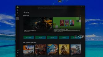 Windows Game Bar showing the controller bar with the Xbox app open in the background