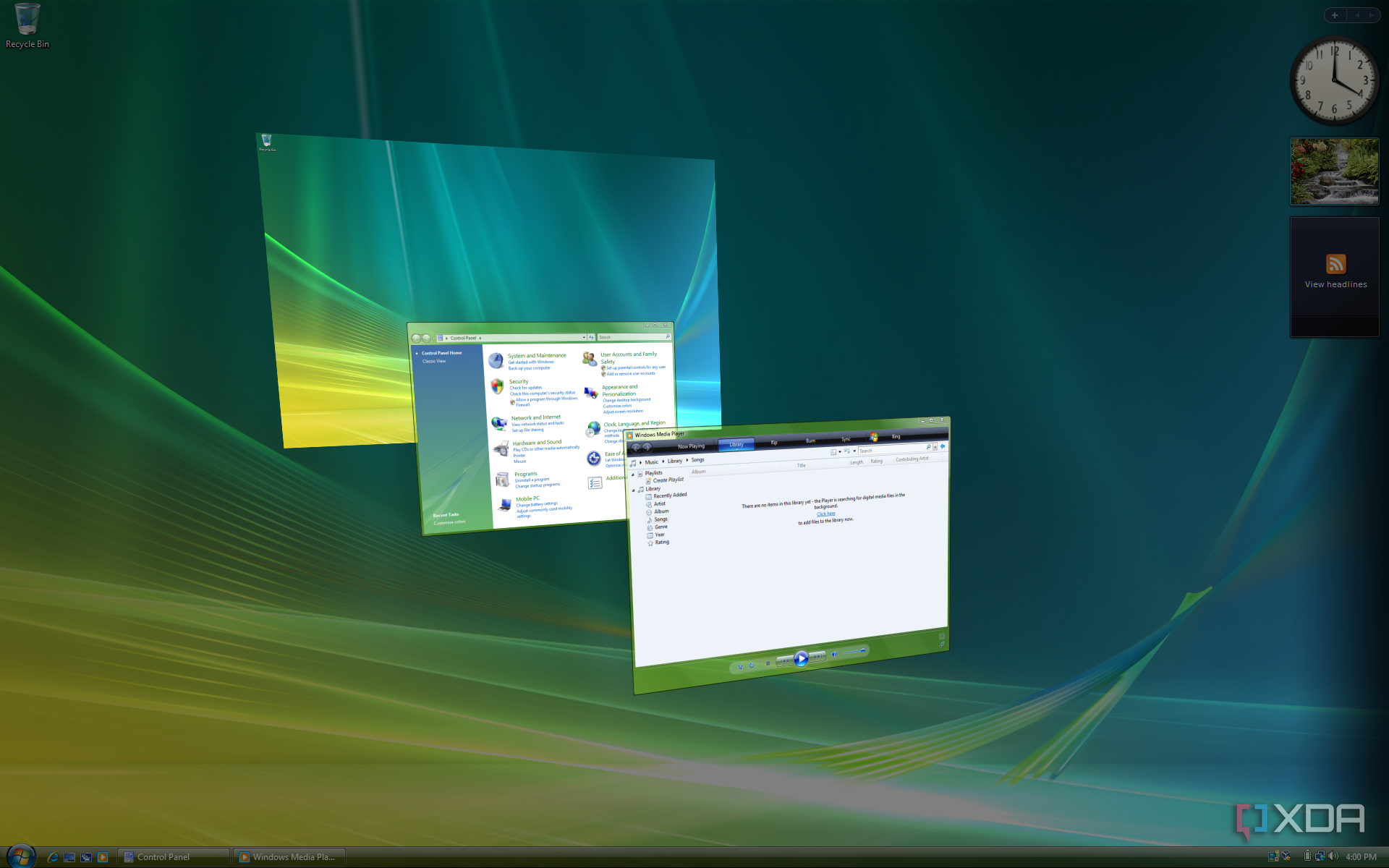 Screenshot of the 3D task switcher in Windows Vista