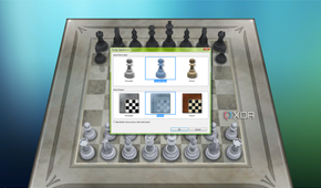 Screenshot of Chess Titans in Windows Vista with visual settings open