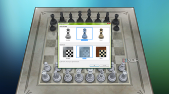 Screenshot of Chess Titans in Windows Vista with visual settings open