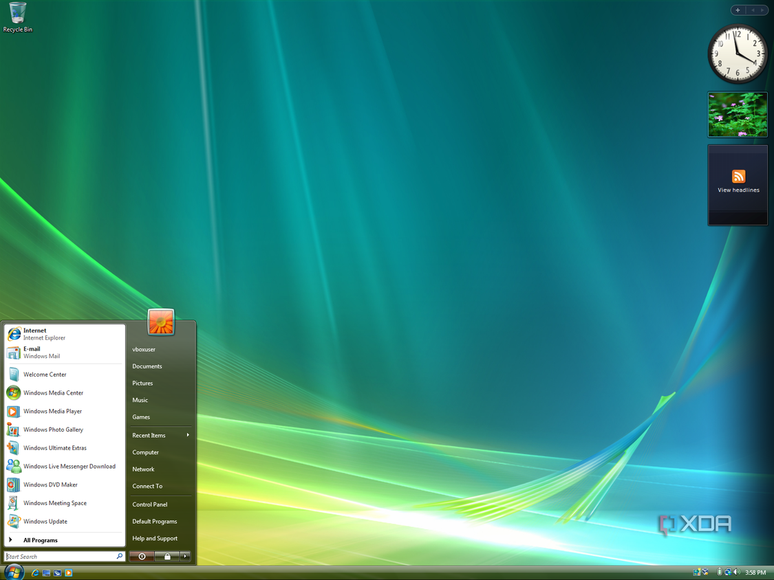 Screenshot of a Windows Vista desktop with the Start menu open